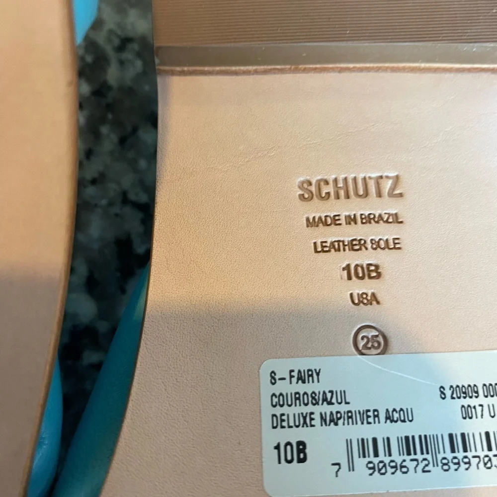 SCHUTZ Leather Slides brand new in box